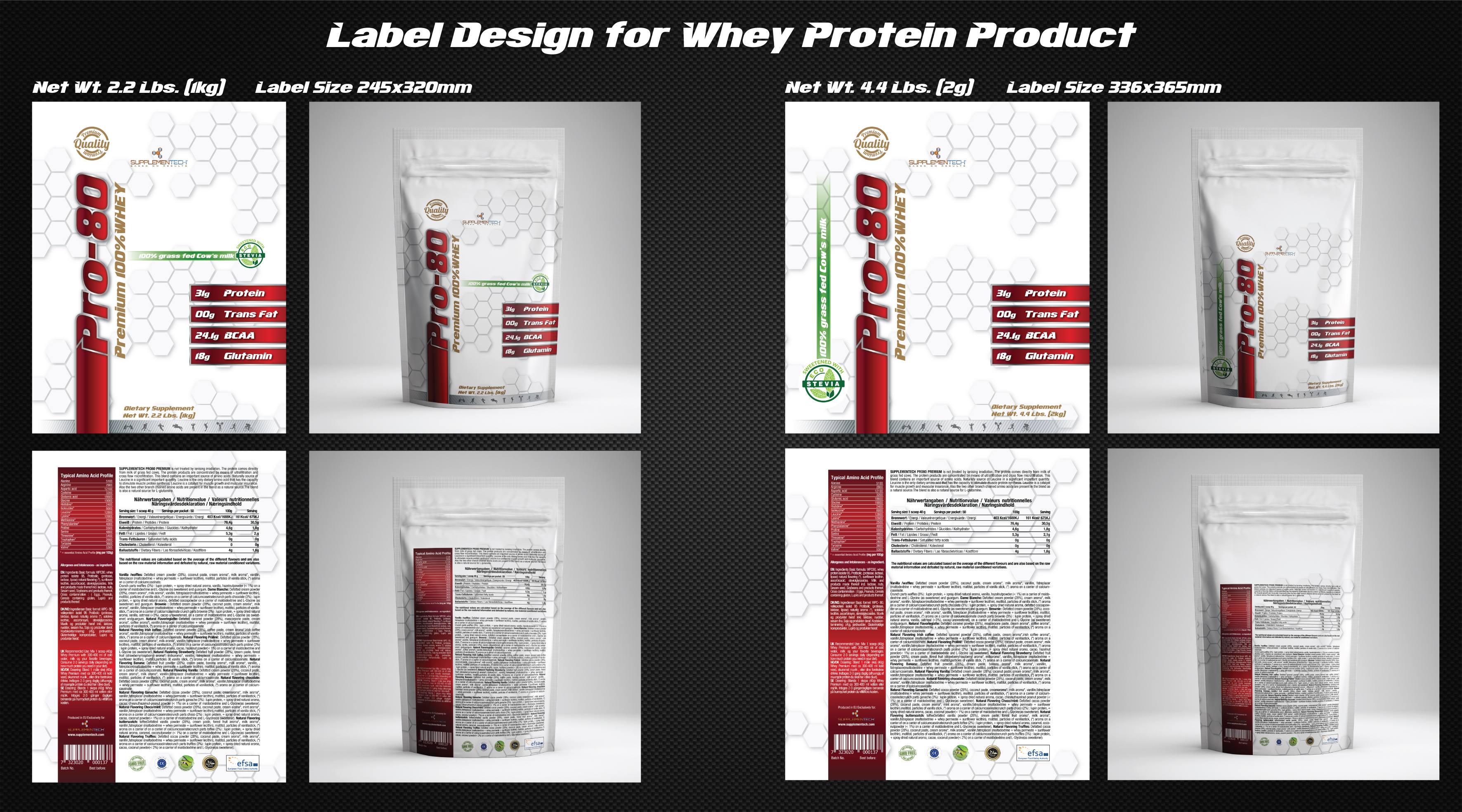 lable design for whey protein - Agriculture