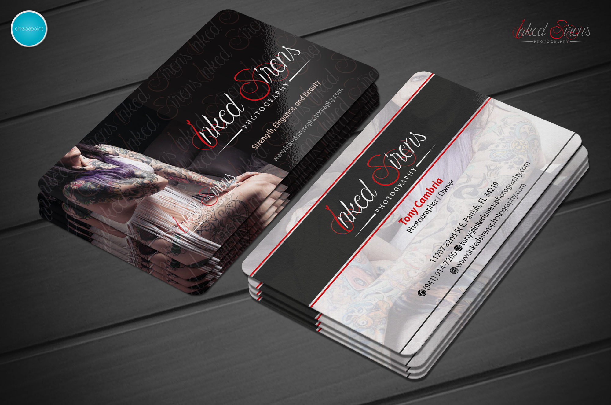 Business card and stationary for tattoo photography company - Photography