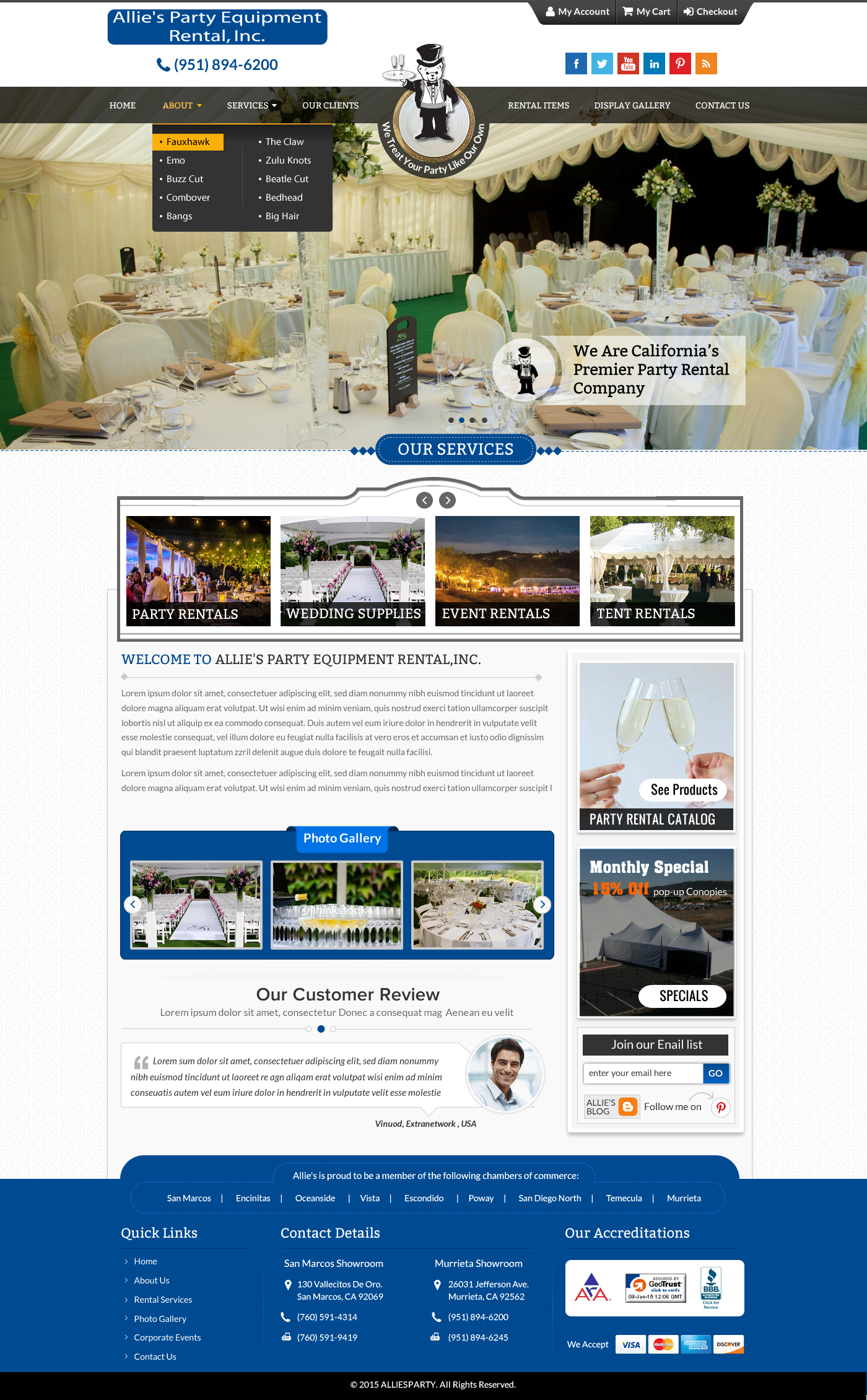 Allie's Party Equipment Rental, Inc. - Events