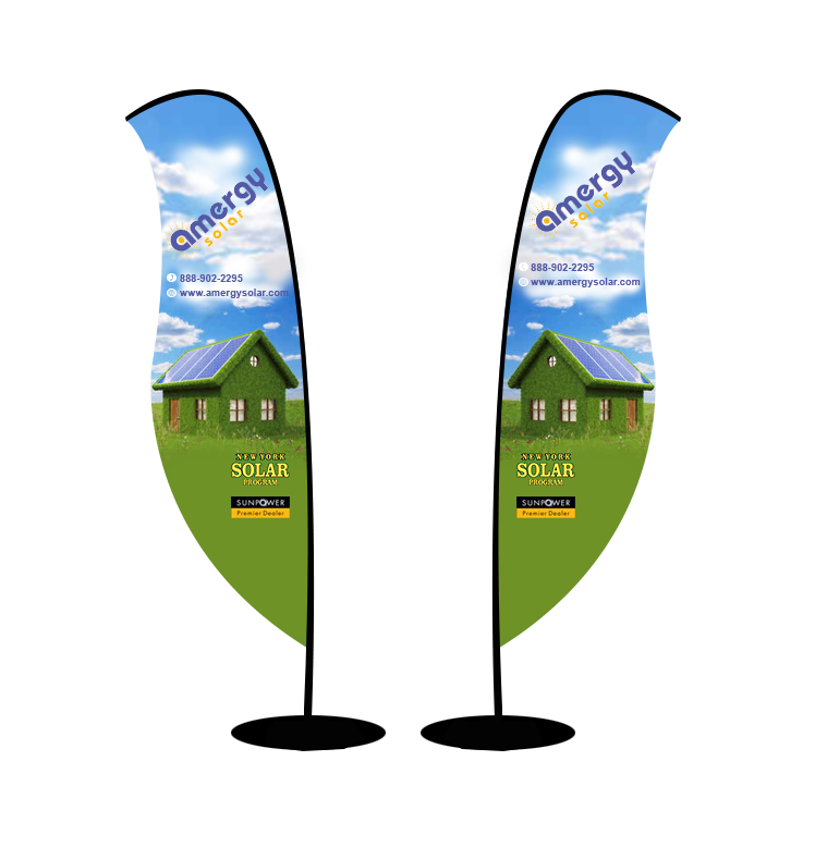 3 designs; 1 double sided yard sign, 1 double sided sail flag sign, 1 large retractable banner - Advertising