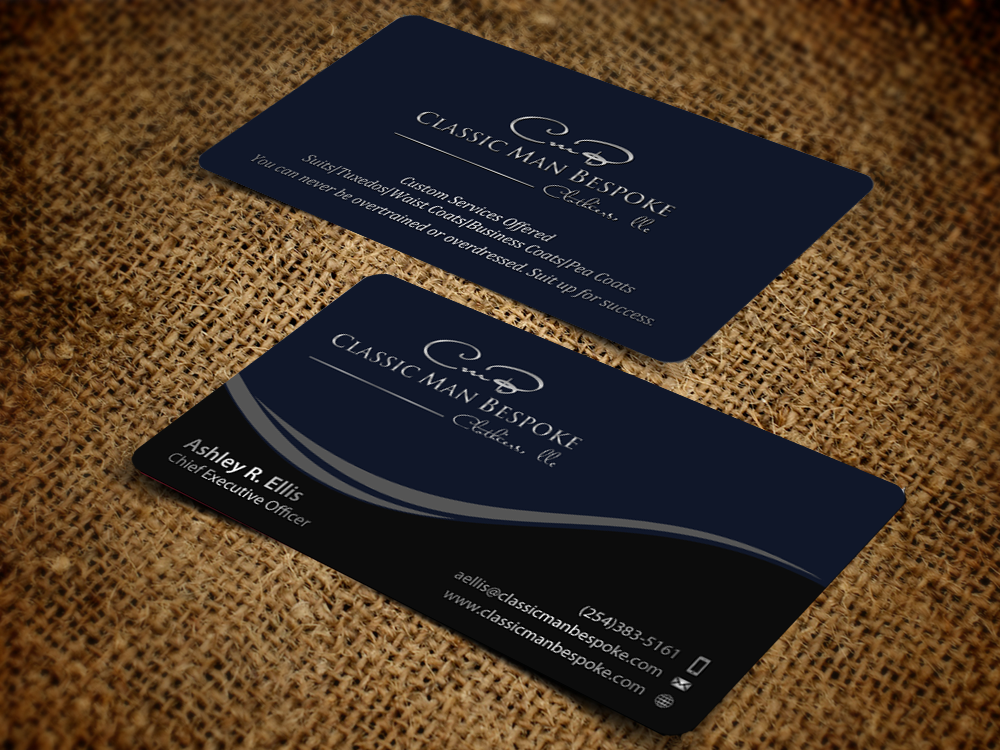 Stationary and Business Card Design for Classic Man Bespoke Clothiers, LLC - Apparel