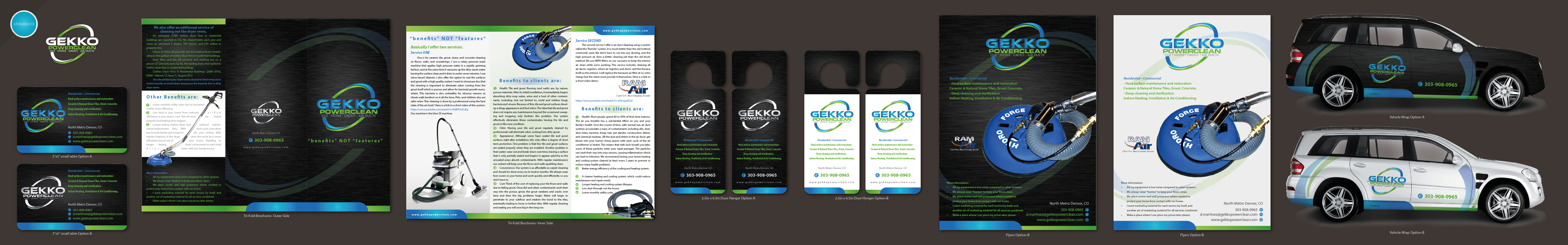 Marketing collateral for a Tile, Stone, Grout, and Air-Duct cleaning business. - Cleaning