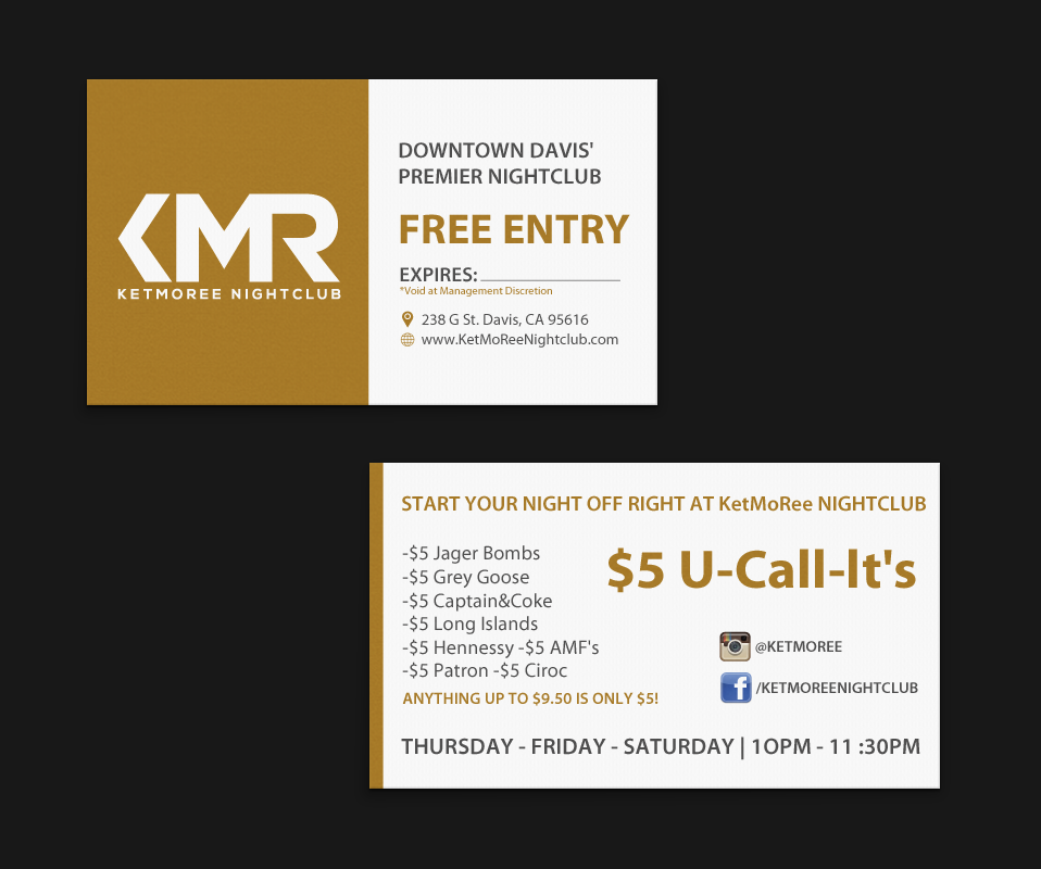 Nightclub Free Entry Card - Beverages