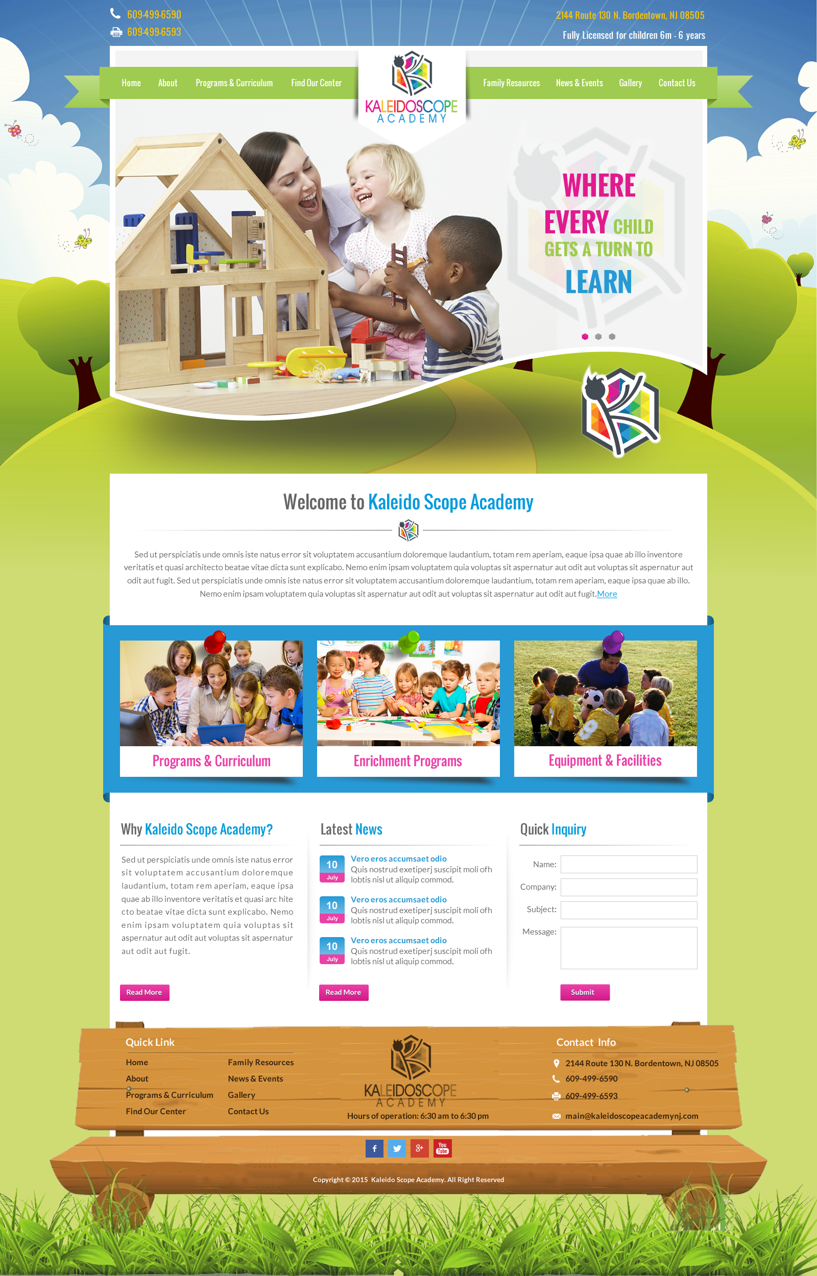 website design for child care center - Childcare