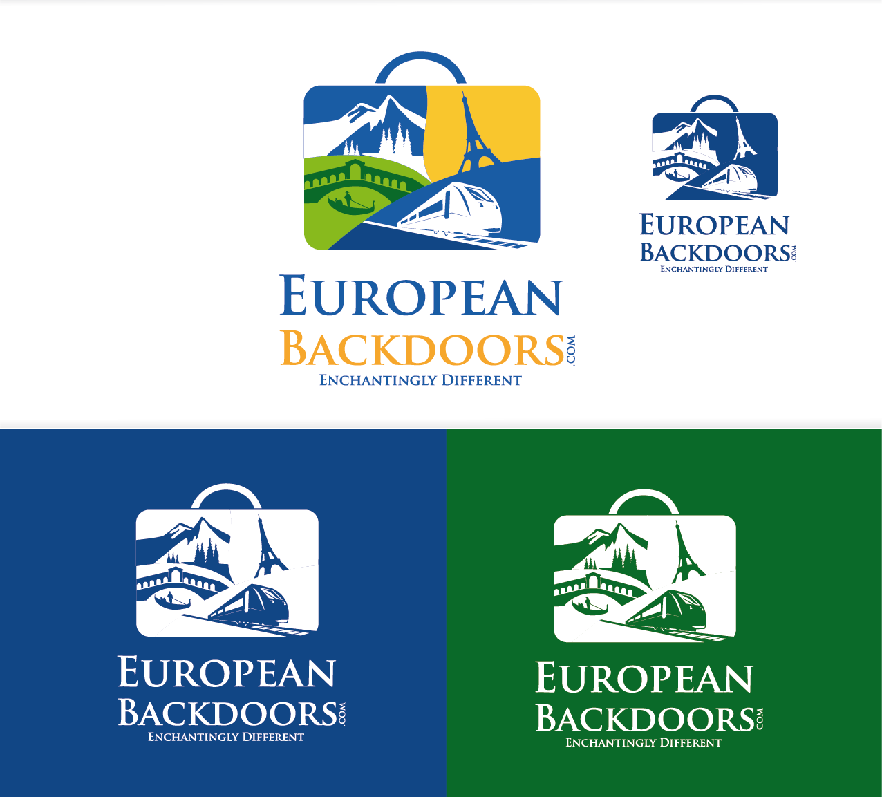 Logo for an online travel company focused on Europe - Travel Logo