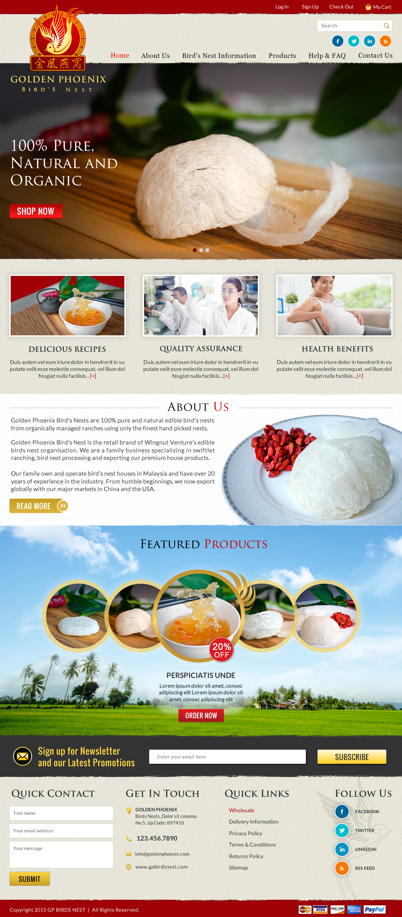 Complete website design for a retail edible bird's nest business - Health