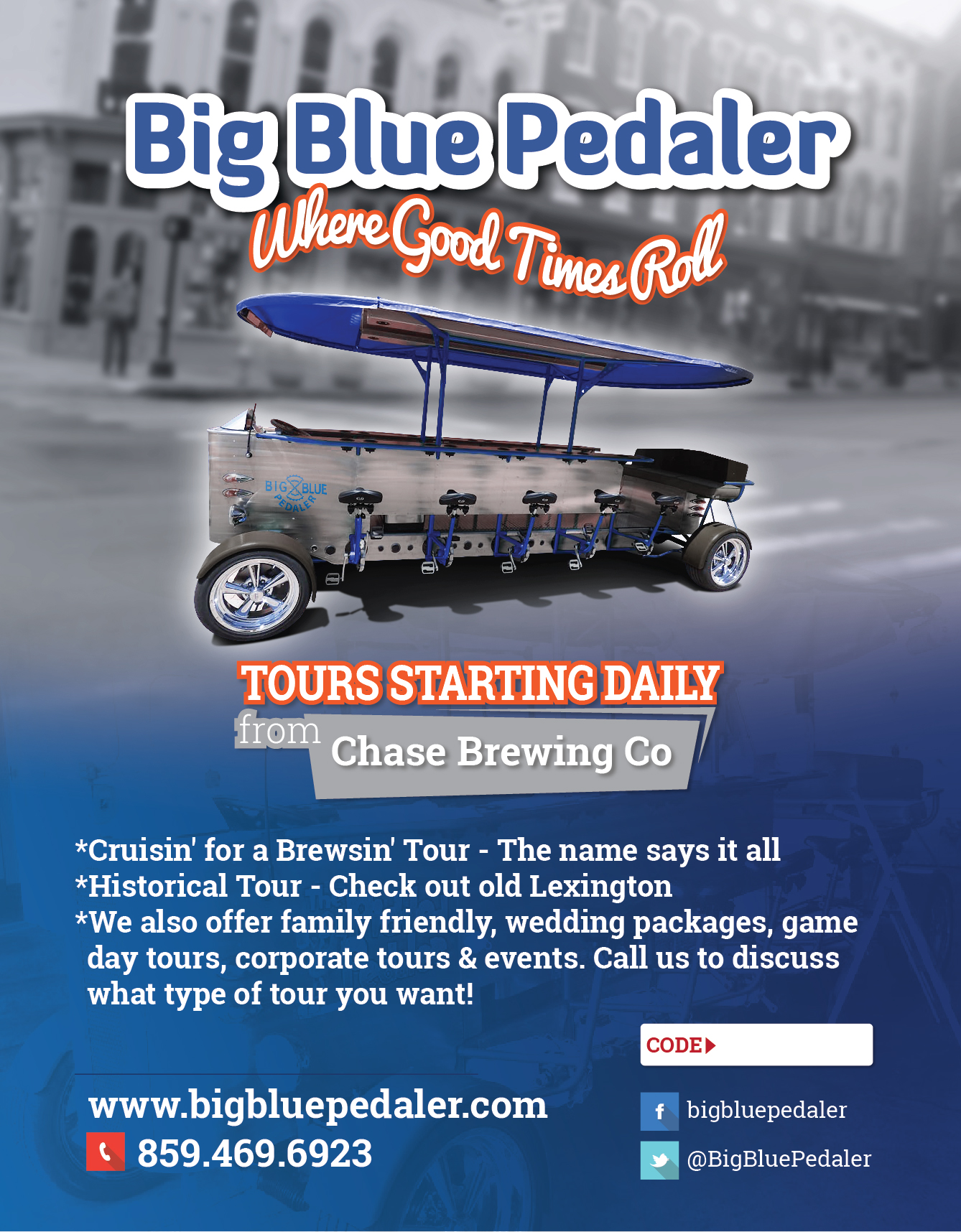 Flyer for pedal pub company - Entertainment