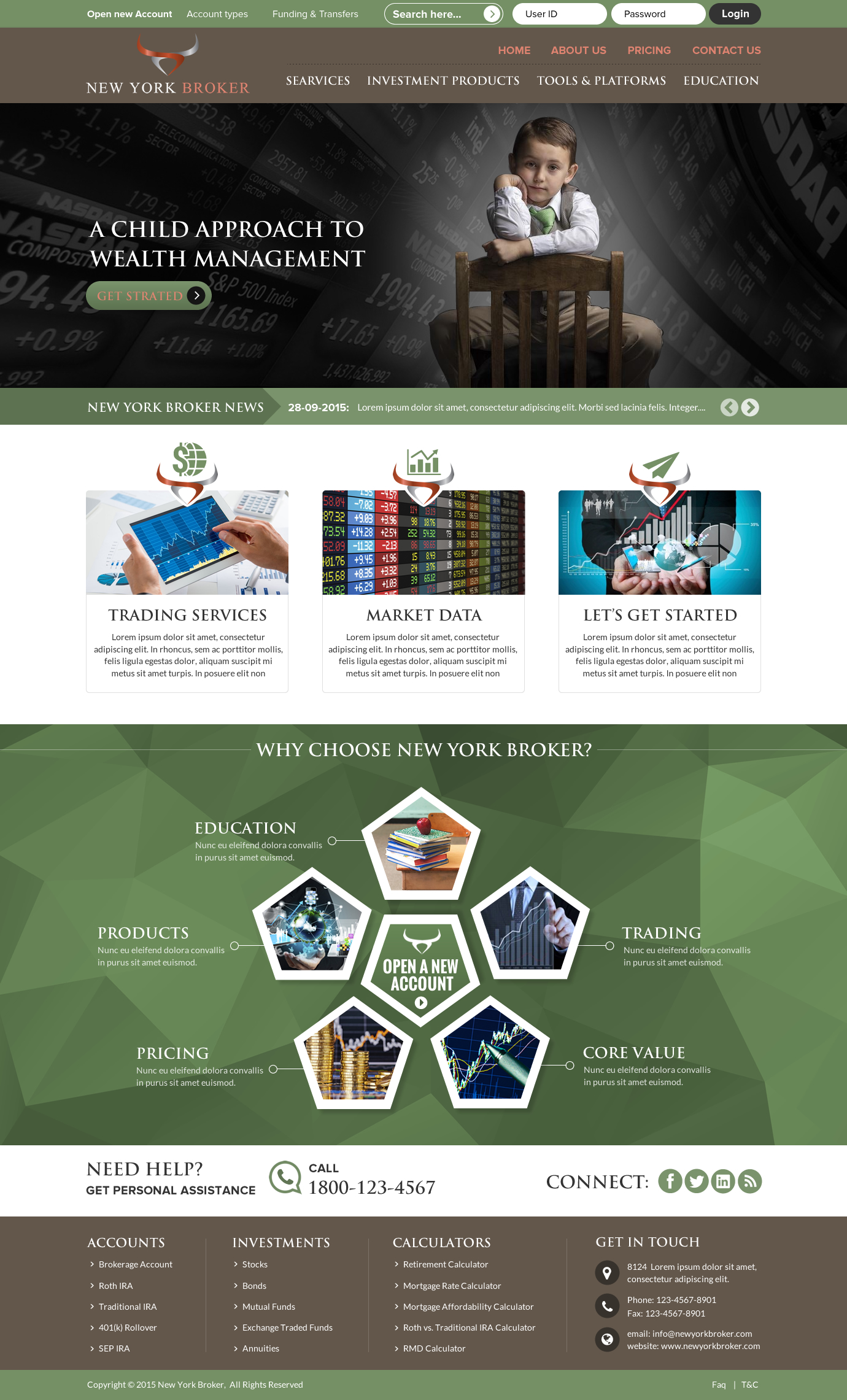 Web design for a brogerage co. - Financial Services