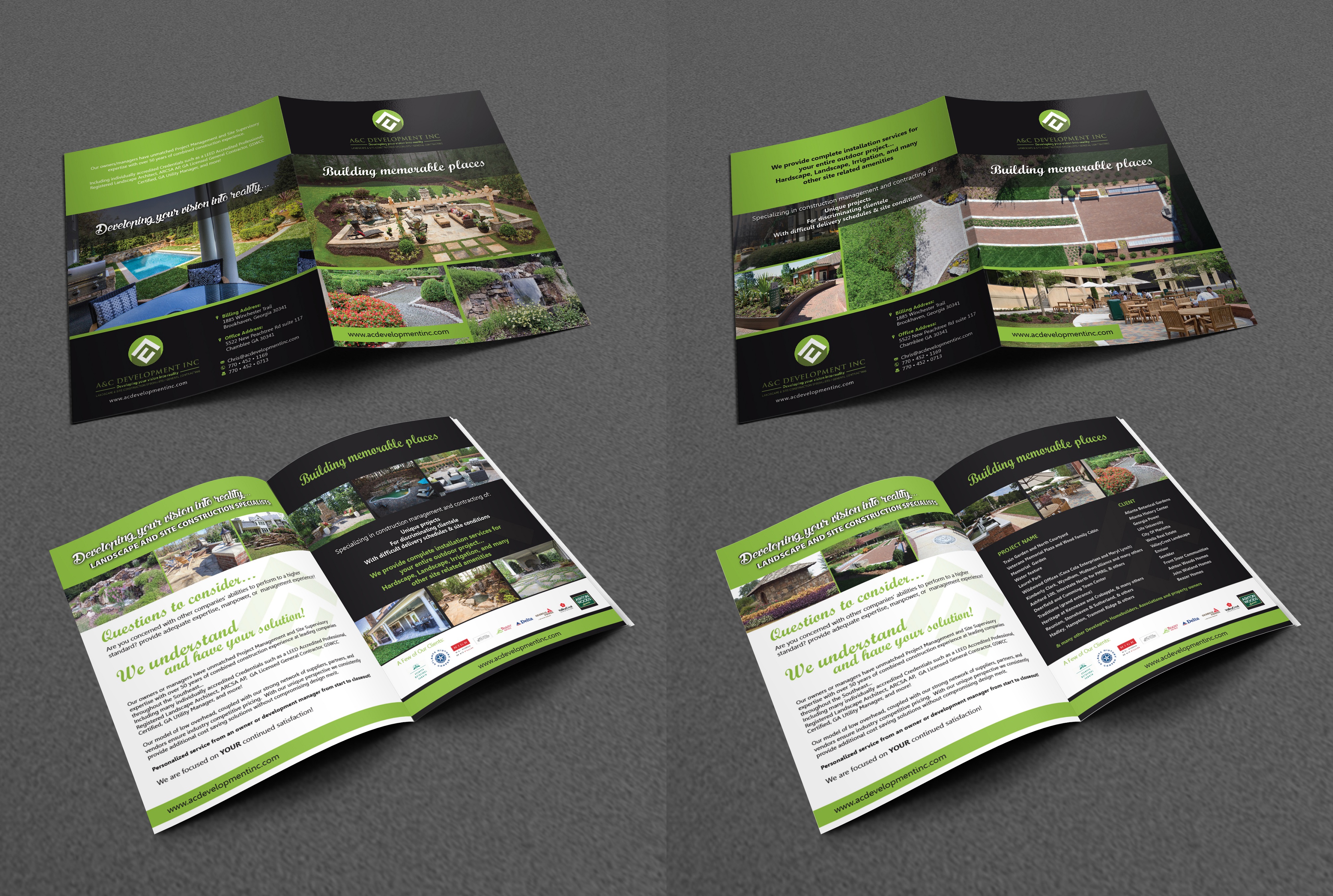 2 brochure flyers- trifold or bifold, whichever looks better... - Construction