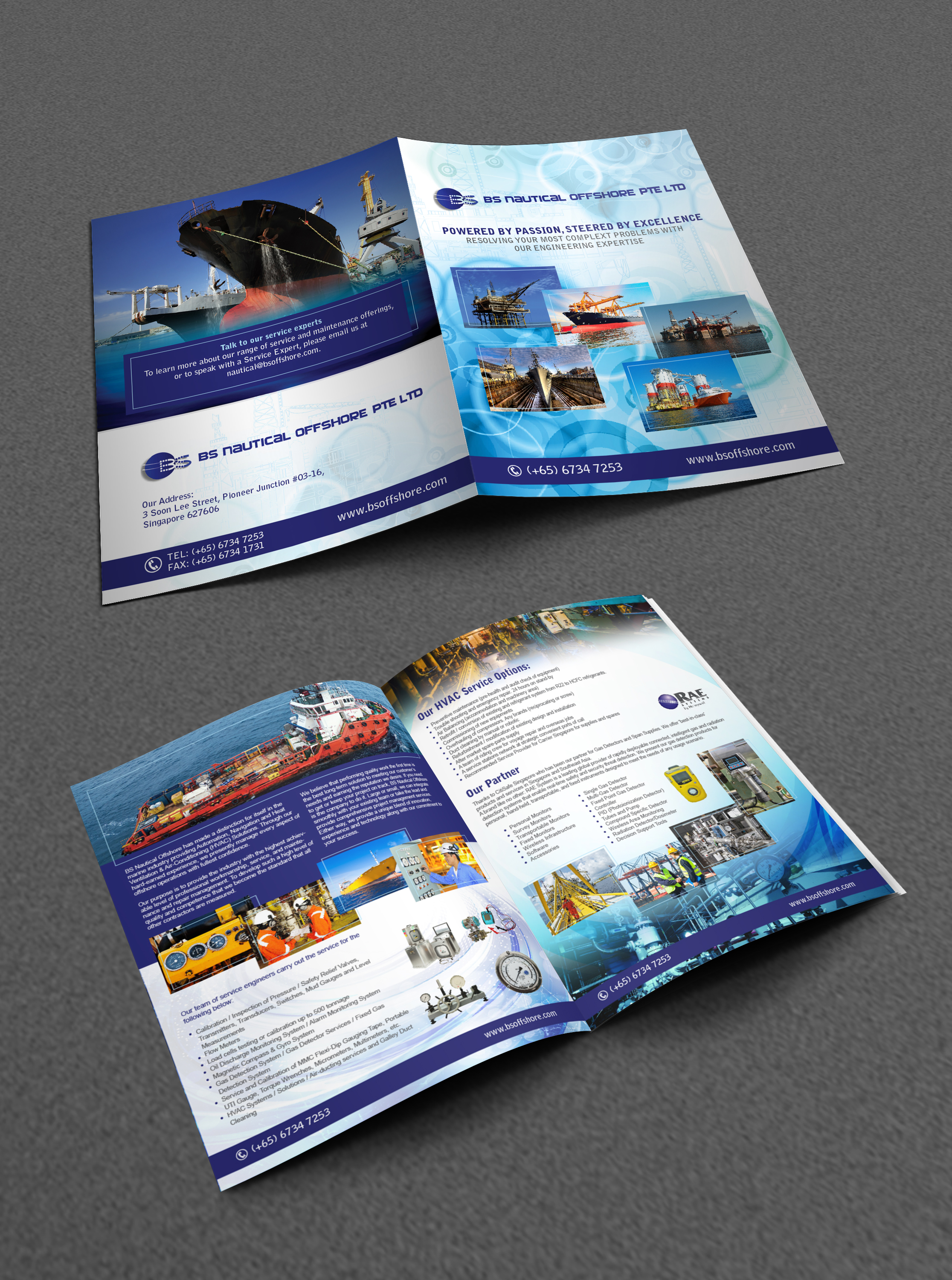 Brochure for a company that caters to the marine and offshore services. - Engineering