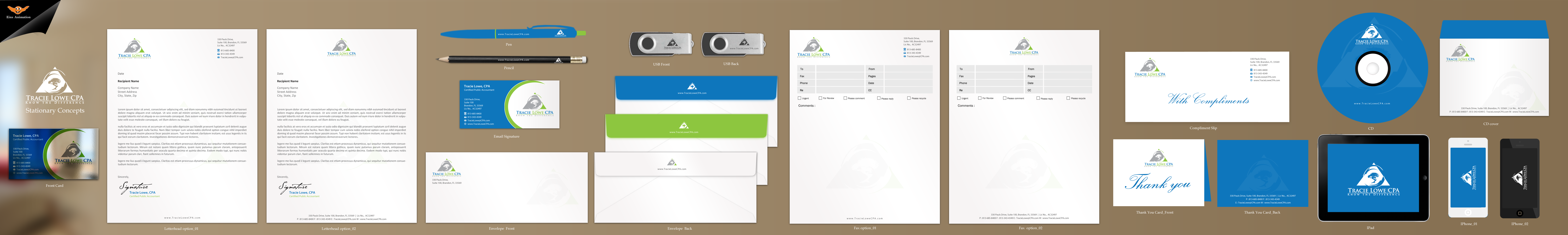 Full Business Set-Up Stationary, Folder, Envelope, & Business Card, etc. CPA Firm - Consulting