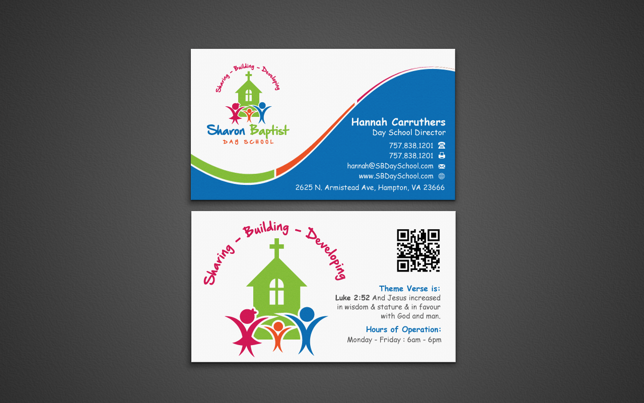 Business Card and Stationary for Sharon Baptist Day School - Childcare