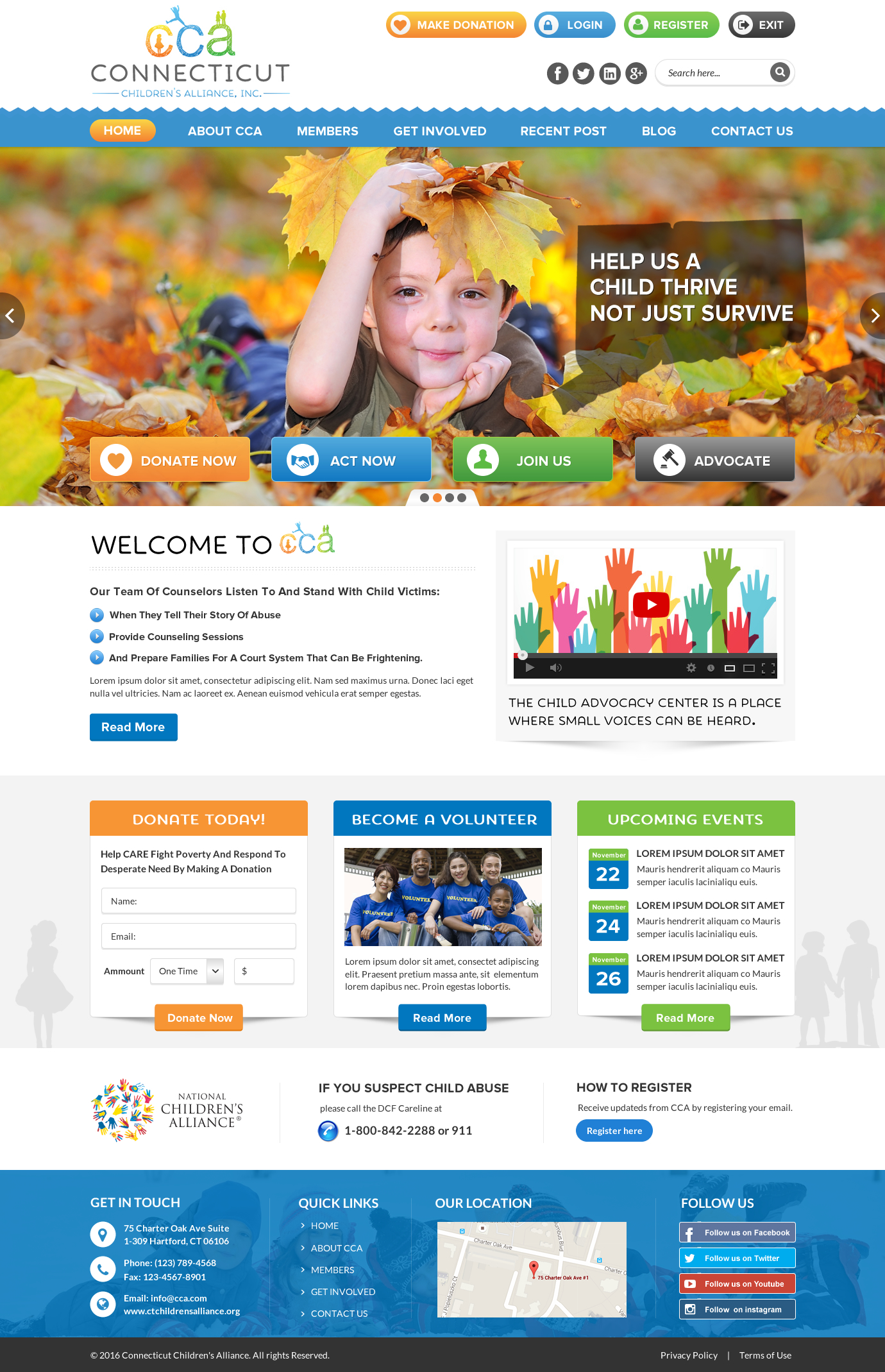 updated website for children's organization - Children