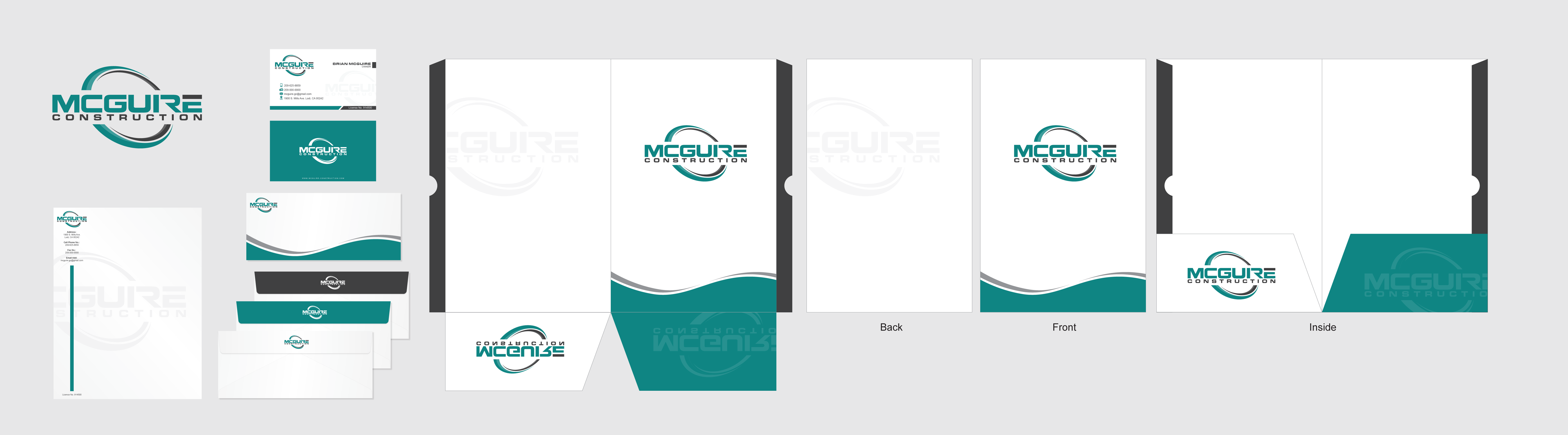 Business cards, letterhead, envelopes & presentation folders - Construction