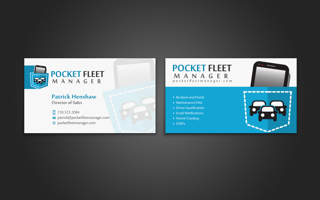Business cards for a fleet management app - Transportation