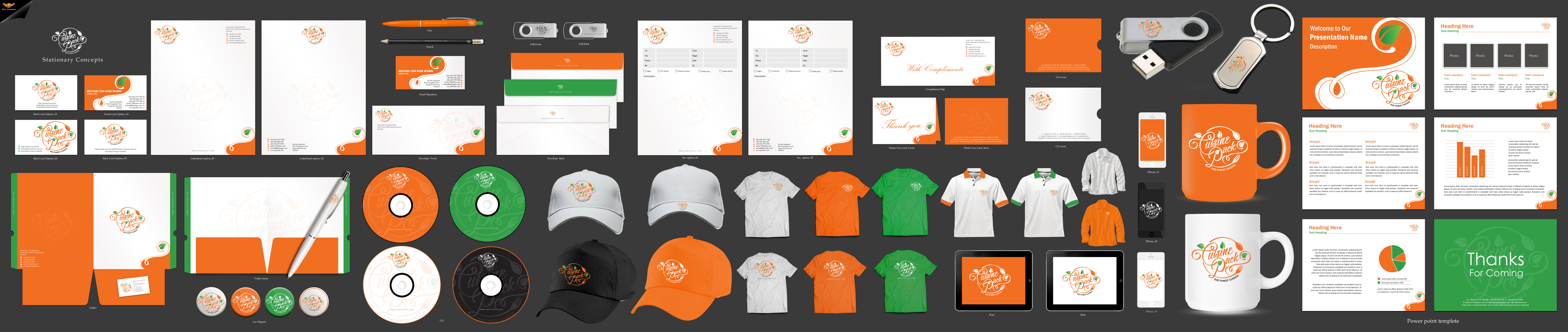 business card & stationery design for a disposable plastic dinnerware manufacturer - Food