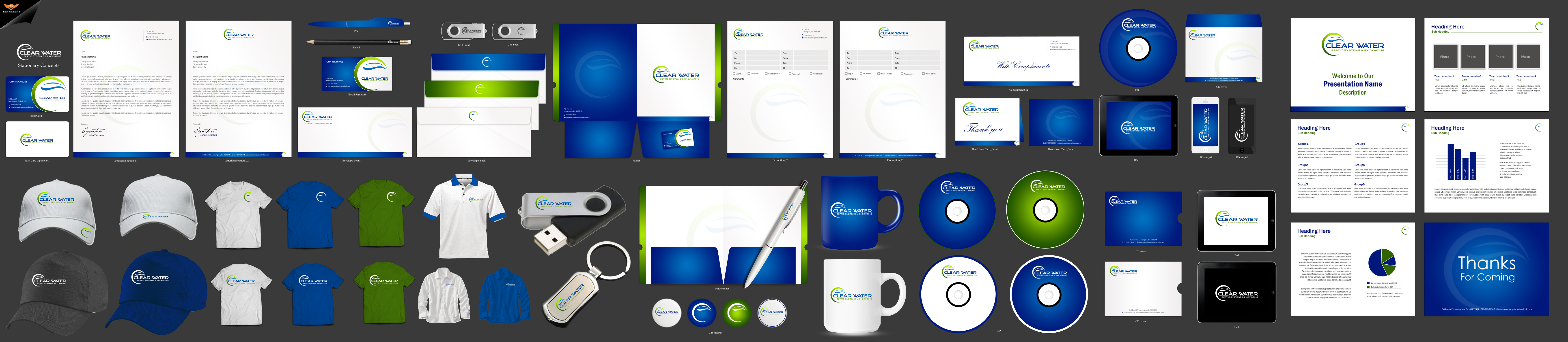 Stationery Design for Clear Water Septic Systems & Excavating - Construction