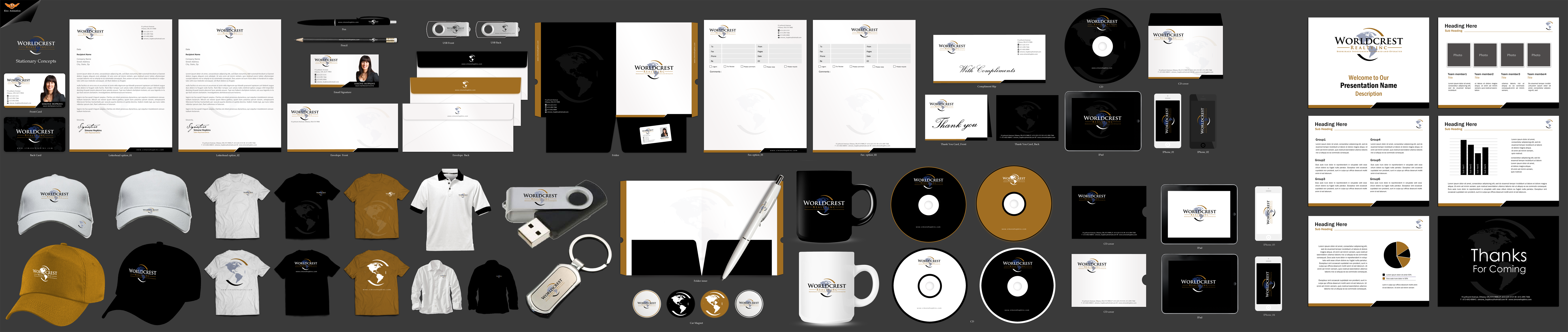 Stationary package for Real Estate Brokerage Worldcrest Realty inc - Real Estate