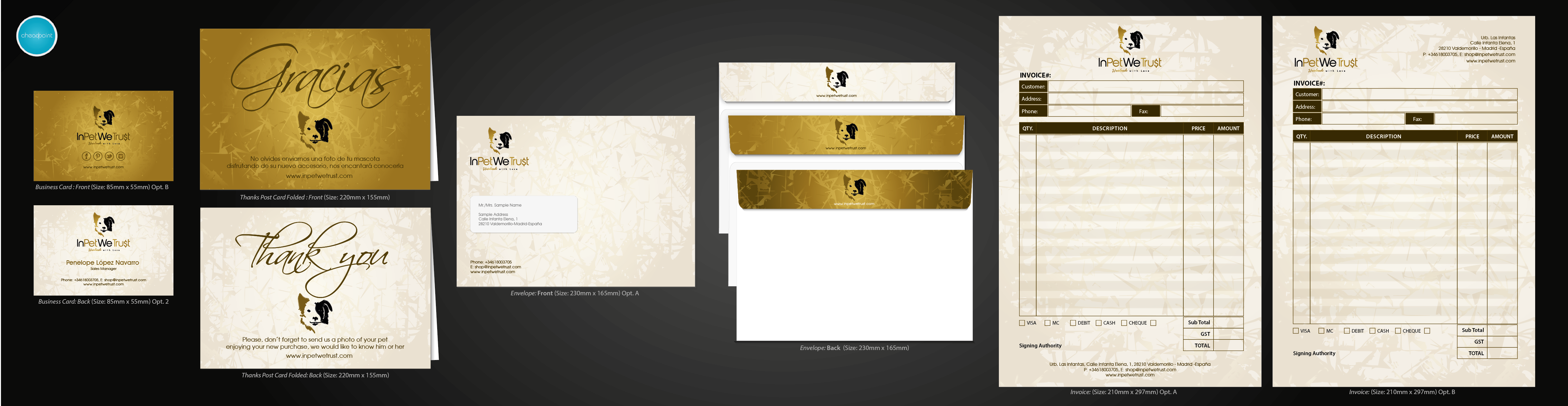 Business Card and Shopping Thanks card for a Company of design accesories hand made for pets. - Animals