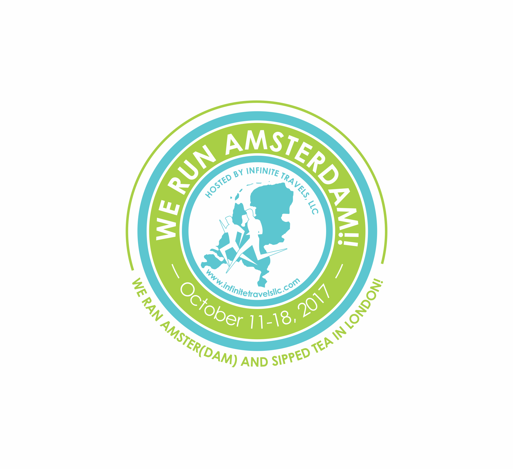 Logo for a running group traveling to Amsterdam and London - Travel Logo