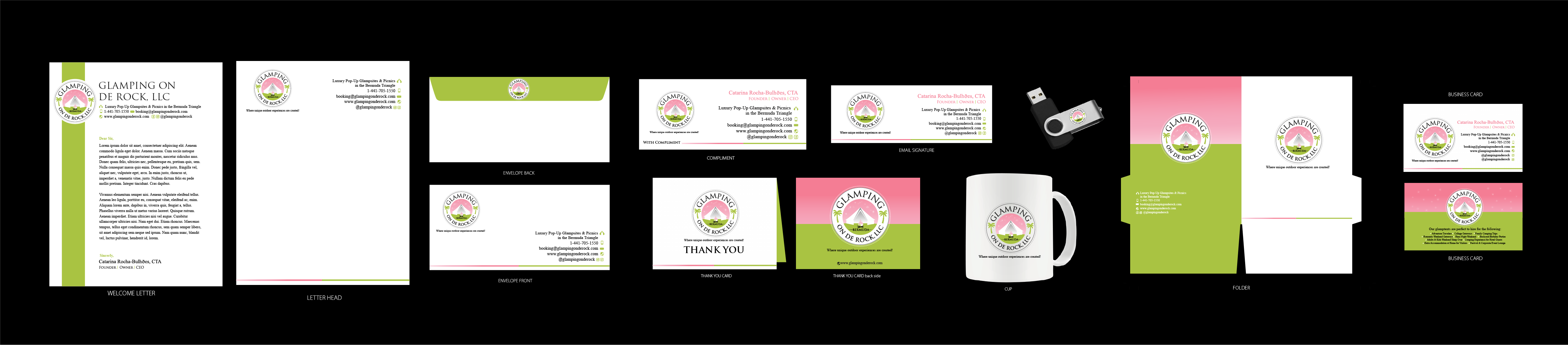 Business Cards & Stationary for a Luxury Camping Hotel - Hospitality Industry