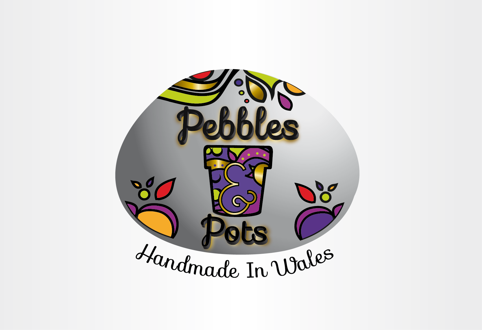 Logo for Artisan maker of colourful pebbles and pots - Handmade Crafts Logo