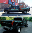 Truck signage for gas delivery service