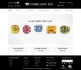 Home page for a fancy color diamond company's website