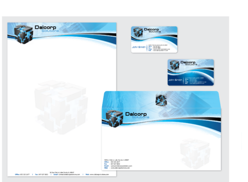 Business card, Letterhead and envelope design - Information Technology