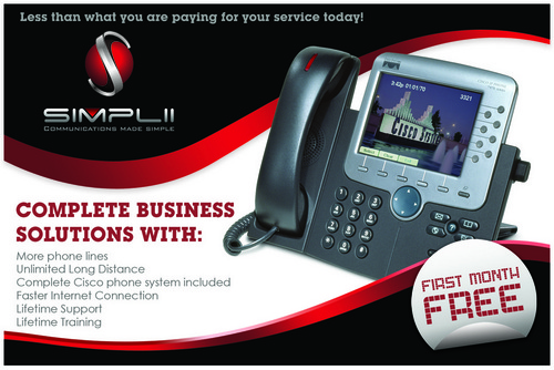 Post Card and Vehicle Wrap for simplii - Telecommunications
