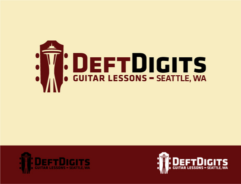 Business Logo for Deft Digits Guitar Lessons - Music