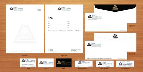 Business card, letterhead, and stationery, email tag, fax cover - Law
