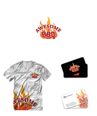 Logo for a product called "Awesome BBQ" - Food