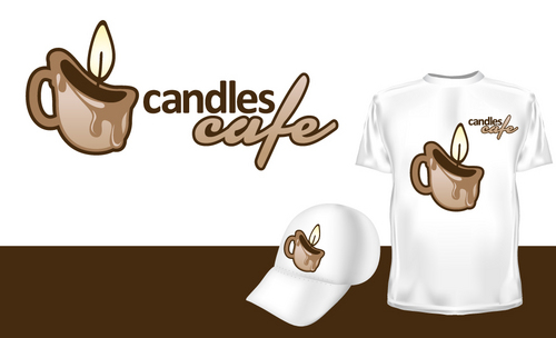 business logo , candles cafe (coffee shop) - Beverages