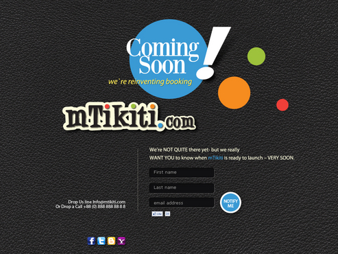 'Coming Soon!' page  - Travel