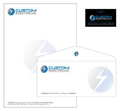 Custom Electric, LLC  Business cards & Stationery!!!! - 