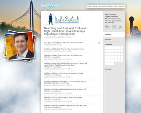 Legal Rainmakers' Twitter/Facebook Pages - Marketing