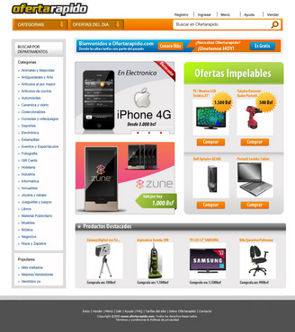 home page of auction site - 