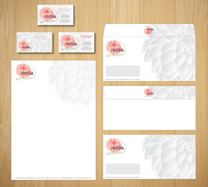 Dahlia business card and stationary - Retailers