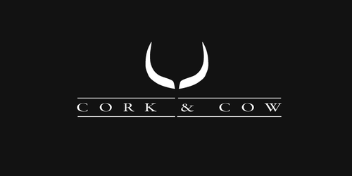 Modern, sleek logo for Cork & Cow (wine &steak) - Food
