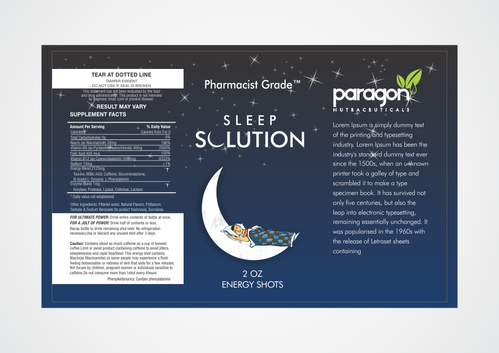 Sleep Aid Supplement Label - Beverages