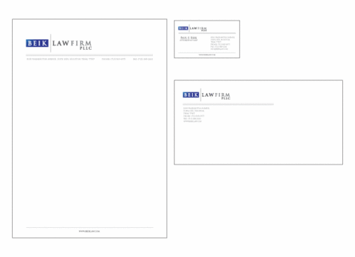 Beik Law Firm PLLC Business Cards, Stationary & Envelopes - 