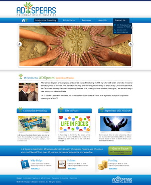 Website Design for A D Spears Celebration Ministries - Religion and Spirituality