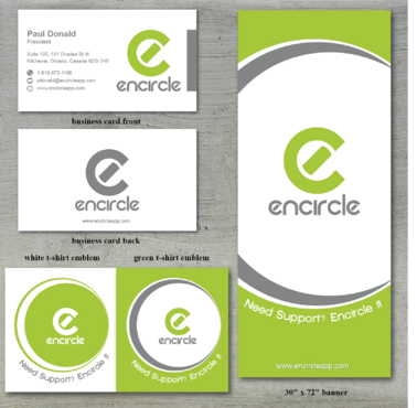 RESTRICTED PROJECT for designer "radunicolae": Banner and Business Card for Encircle - Software
