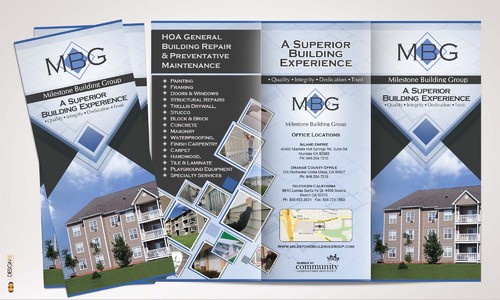 Construction company Tri-fold brochure - Construction