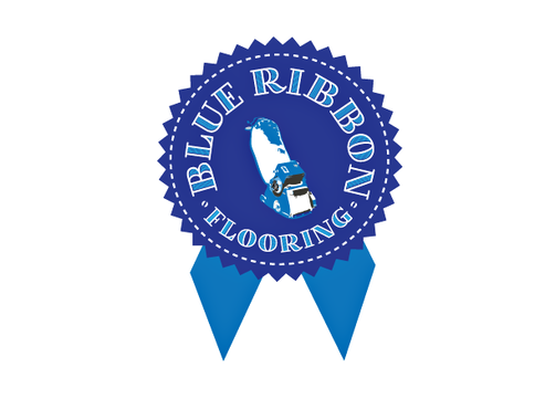 Contemporary Blue Ribbon Design For A Hardwood Floor Refinishing Comp