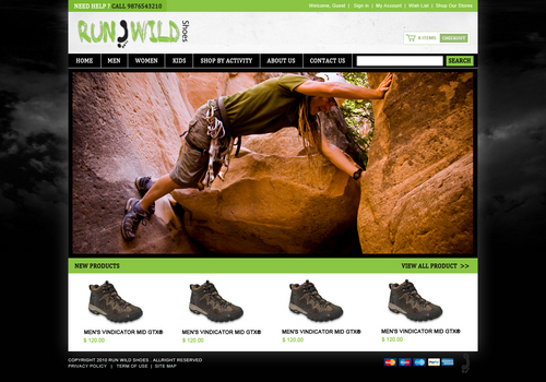 run wild shoes homepage - Apparel