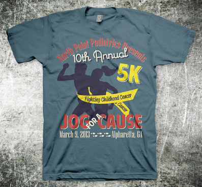 2013 Jog for a Cause 5K Race T-Shirt Design - Fund Raising