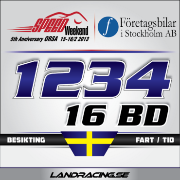 Starting number decals Motorsport - Events