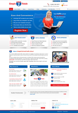 Home page redesign for Traffic School - Education
